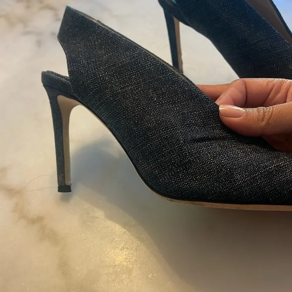 Jimmy Choo Black Peep Toe Heels - Picture 2 of 8